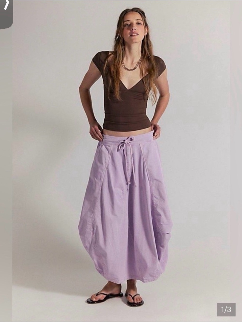 Free People Willow Poplin Maxi Skirt in Blush Lilac